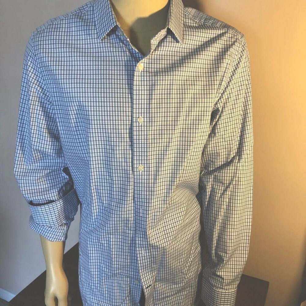Banana Republic Slim Fit Non Iron Blue Check Shirt
